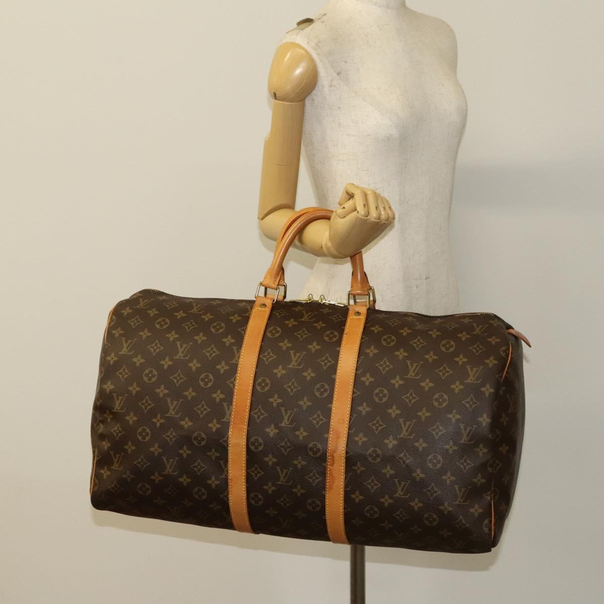 LOUIS VUITTON Monogram Keepall 55 Boston Bag M41424 LV Auth 132737