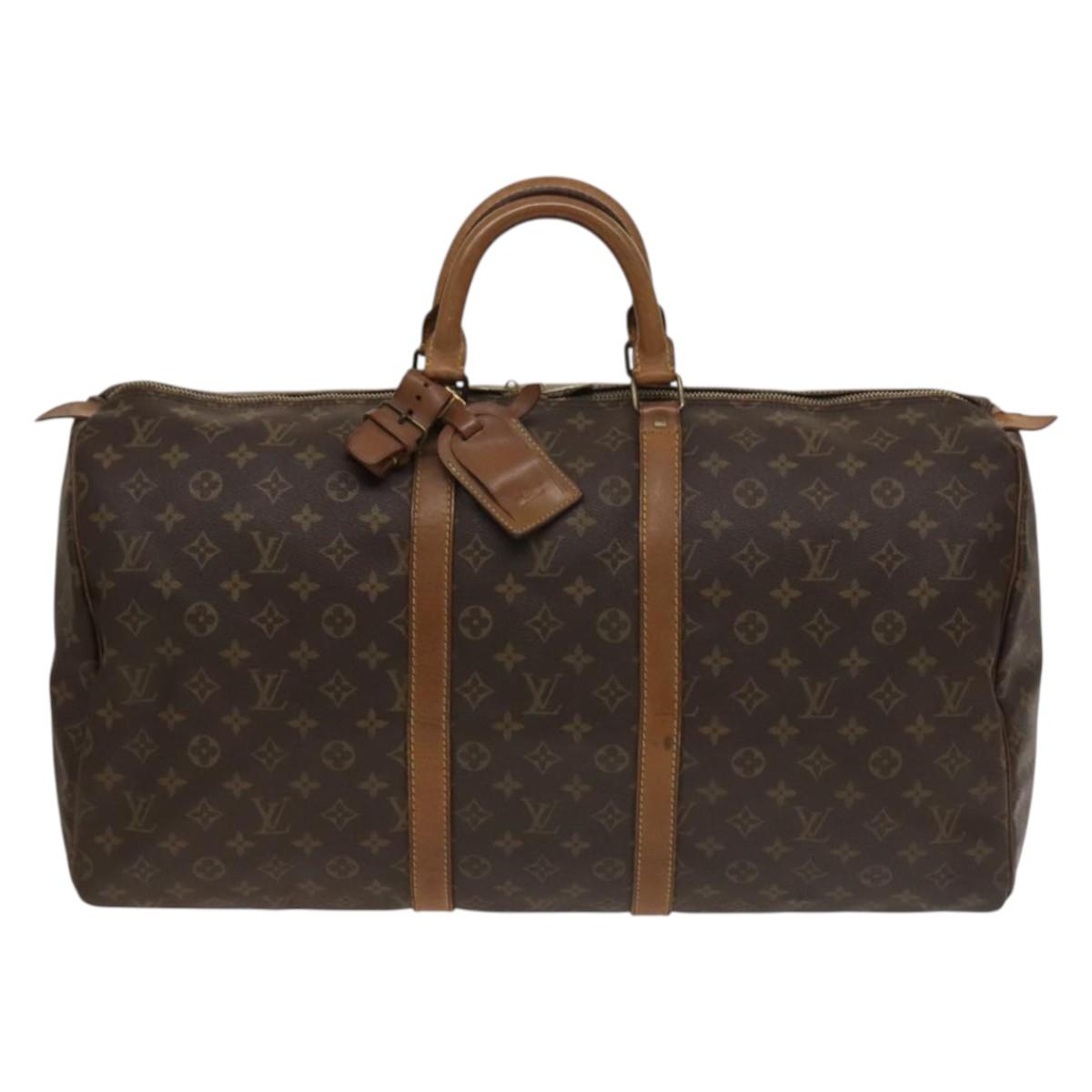 LOUIS VUITTON Monogram Keepall 55 Boston Bag M41424 LV Auth 132745