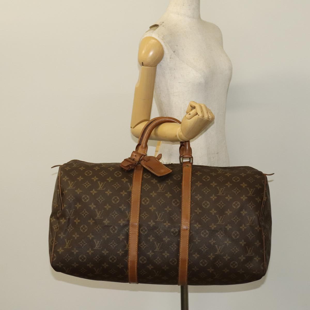 LOUIS VUITTON Monogram Keepall 55 Boston Bag M41424 LV Auth 132745