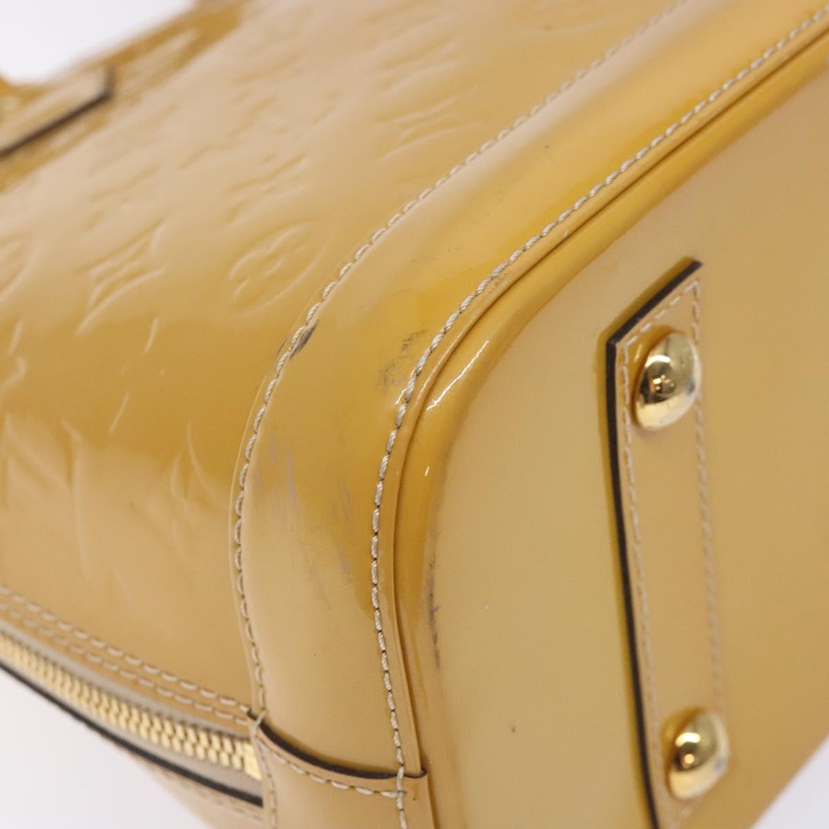 LOUIS VUITTON Monogram Vernis Alma PM Hand Bag Citrin M90101 LV Auth 132762