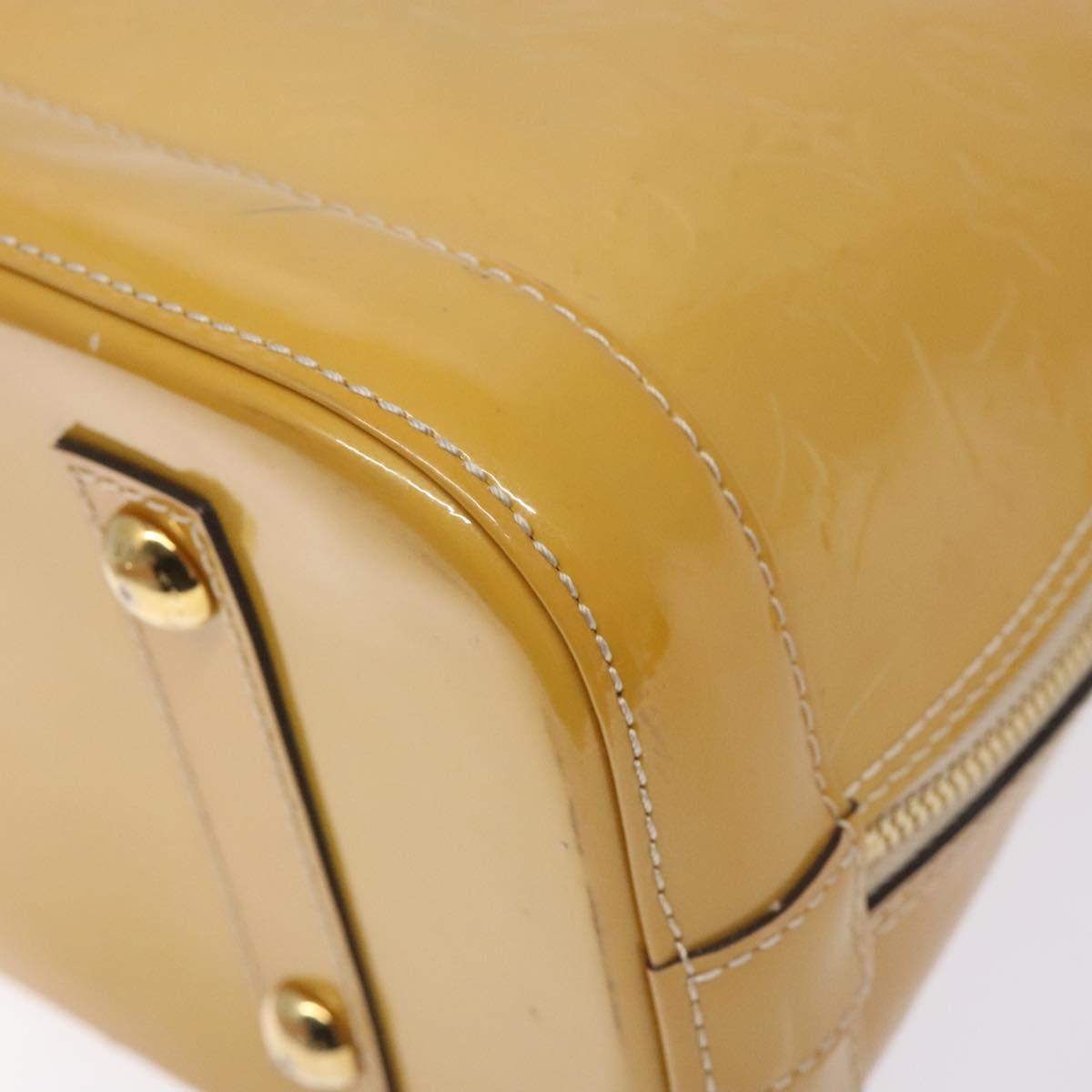 LOUIS VUITTON Monogram Vernis Alma PM Hand Bag Citrin M90101 LV Auth 132762