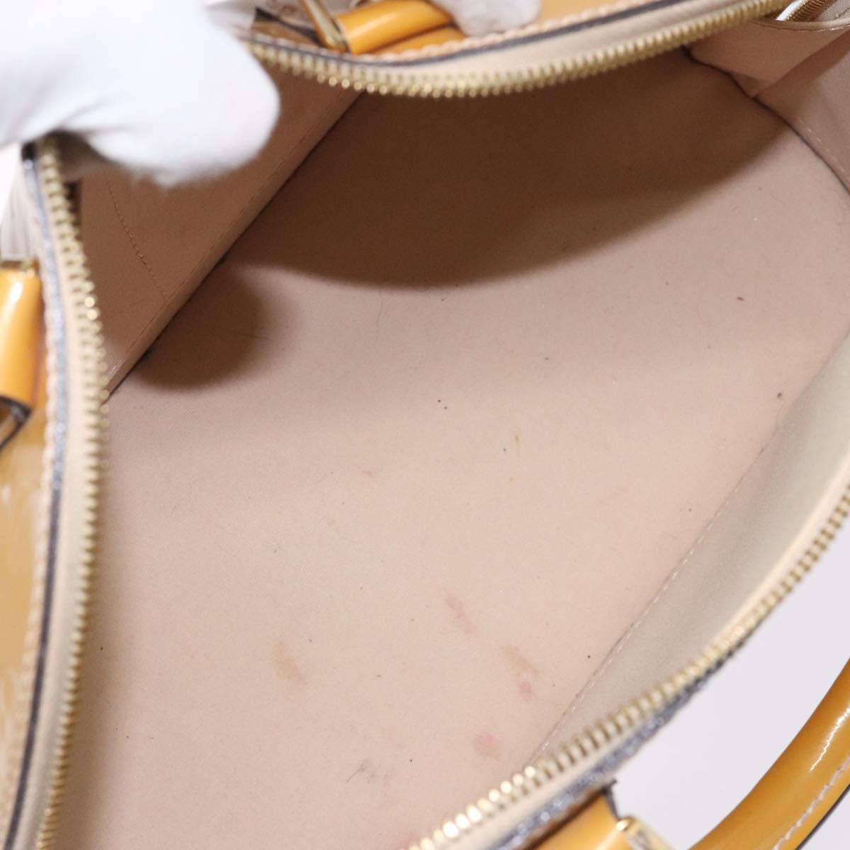 LOUIS VUITTON Monogram Vernis Alma PM Hand Bag Citrin M90101 LV Auth 132762