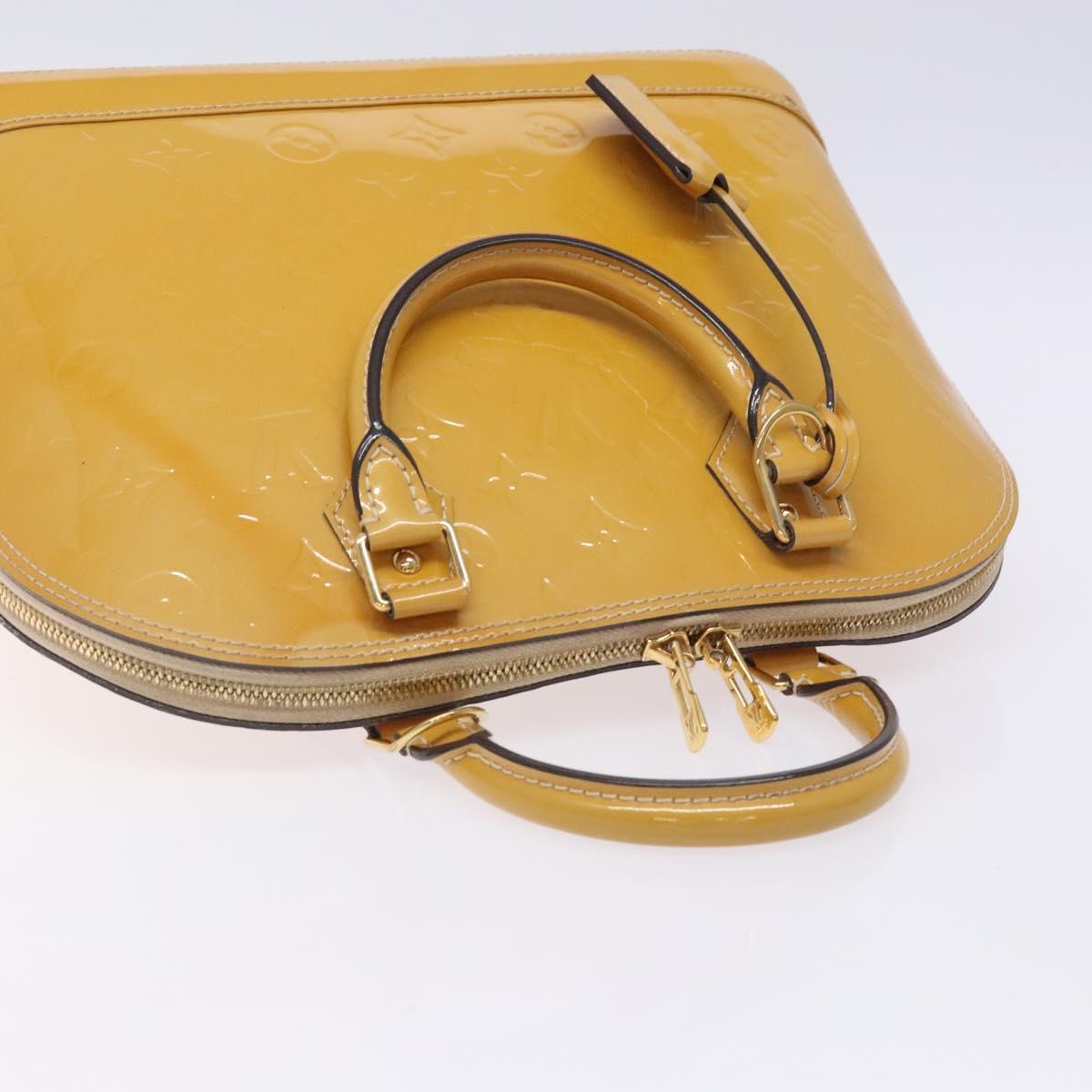 LOUIS VUITTON Monogram Vernis Alma PM Hand Bag Citrin M90101 LV Auth 132762