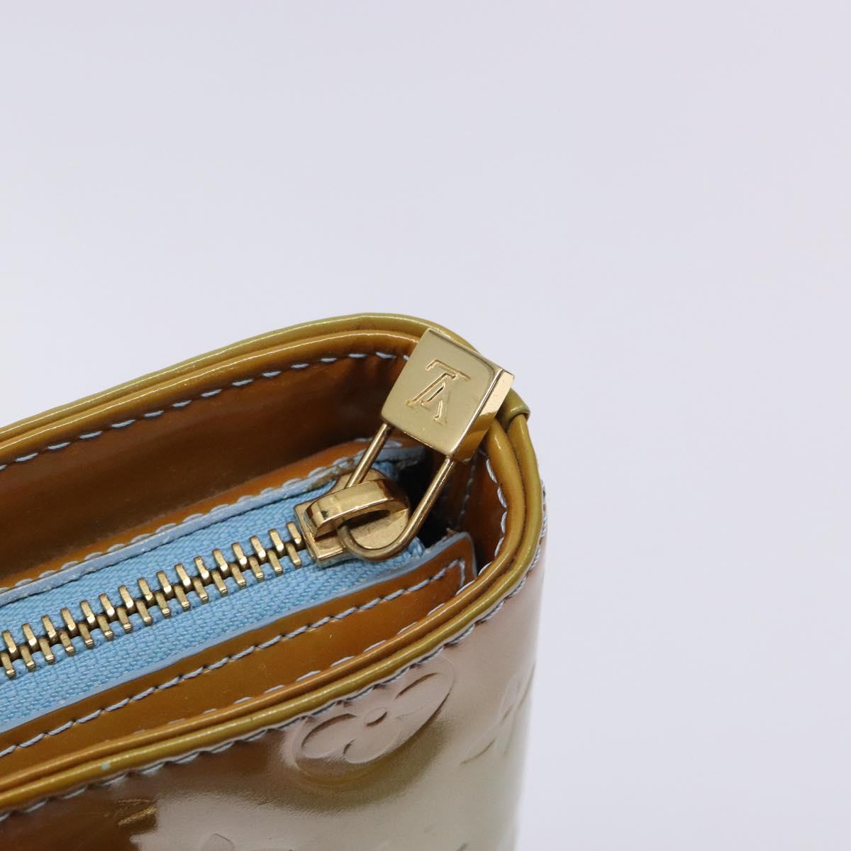 LOUIS VUITTON Monogram Vernis Houston Hand Bag Baby Blue M91005 LV Auth 132764