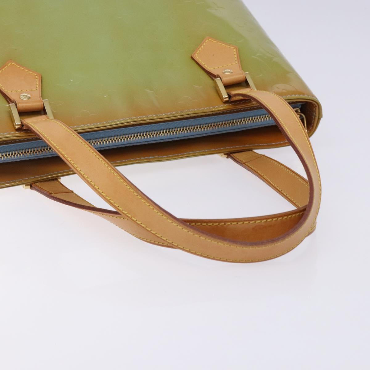 LOUIS VUITTON Monogram Vernis Houston Hand Bag Baby Blue M91005 LV Auth 132764