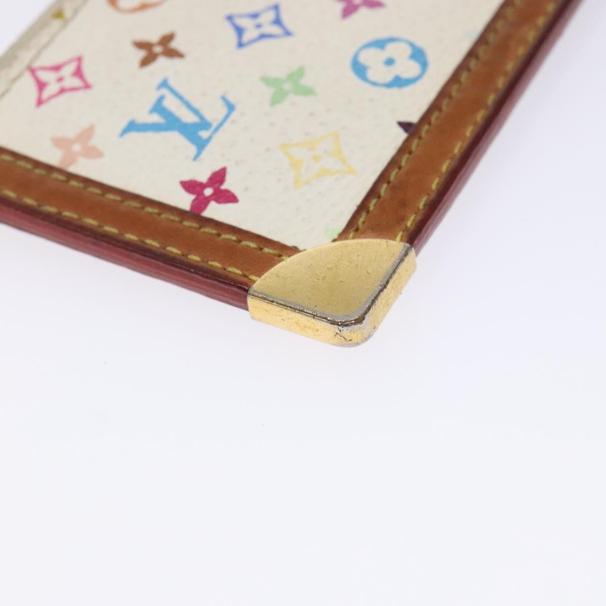 LOUIS VUITTON Multicolor Pochette Cles Coin Purse White M92655 LV Auth 132772