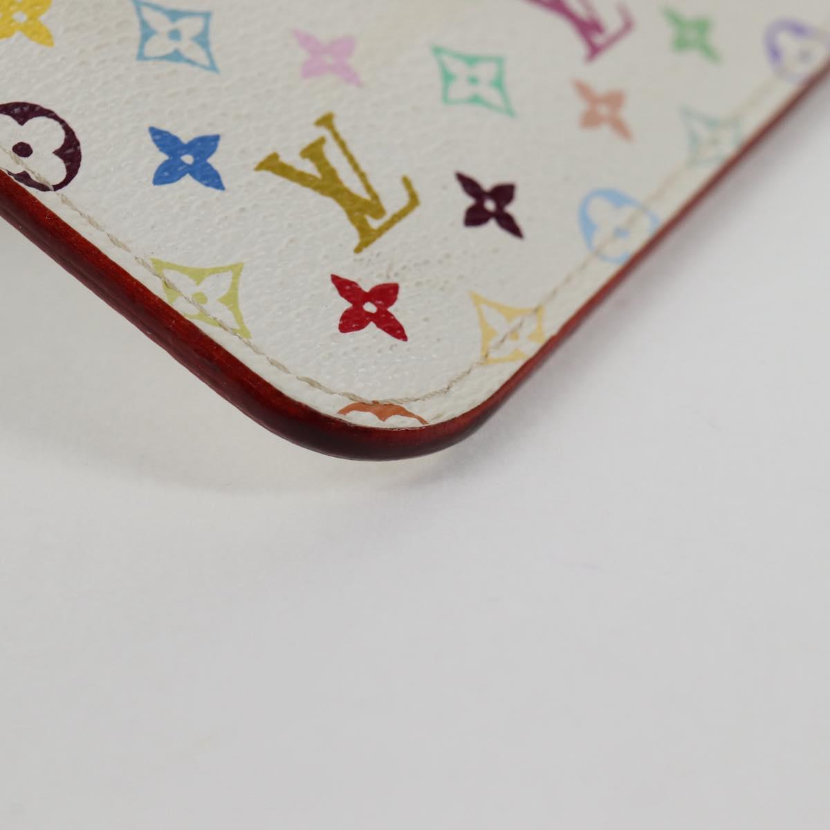 LOUIS VUITTON Monogram Multicolor Pochette Cles NM White M93734 LV Auth 132775V