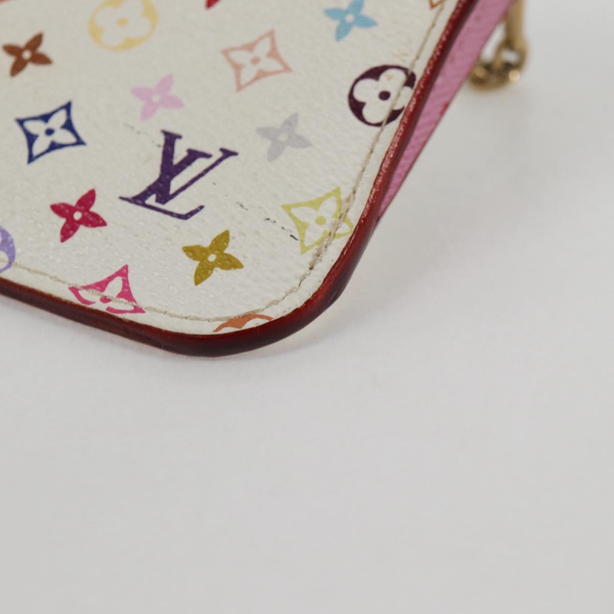 LOUIS VUITTON Monogram Multicolor Pochette Cles NM White M93734 LV Auth 132775V