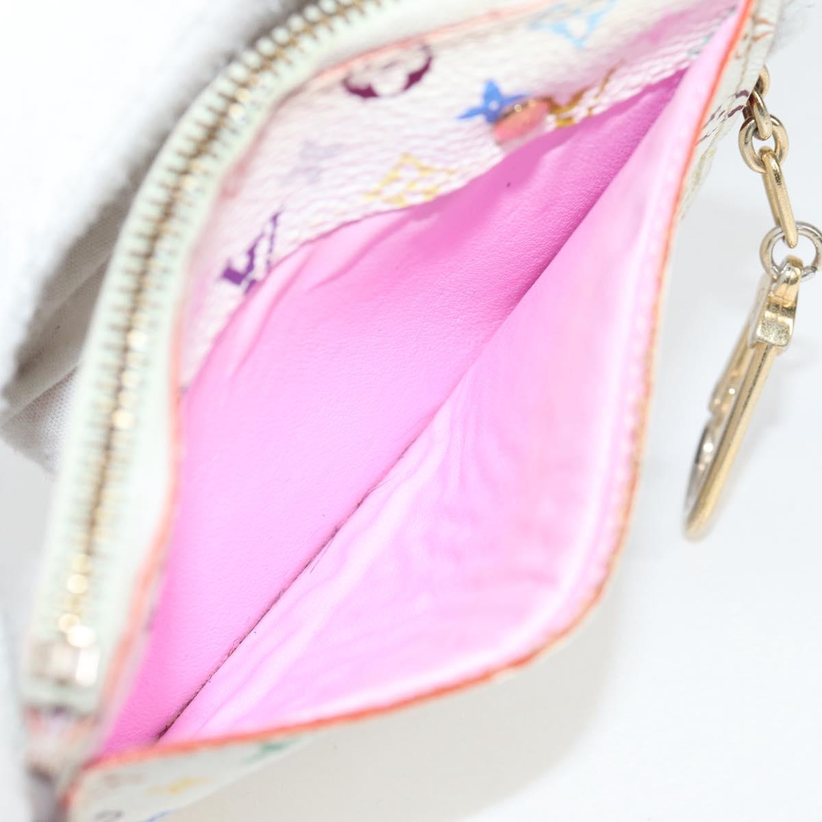 LOUIS VUITTON Monogram Multicolor Pochette Cles NM White M93734 LV Auth 132775V