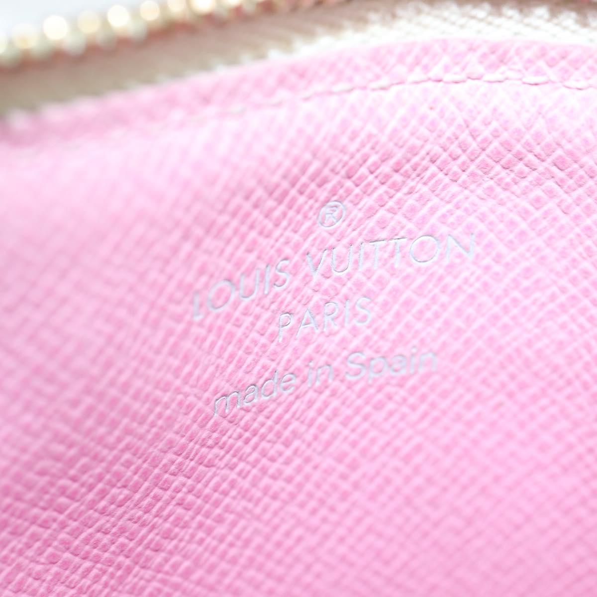 LOUIS VUITTON Monogram Multicolor Pochette Cles NM White M93734 LV Auth 132775V