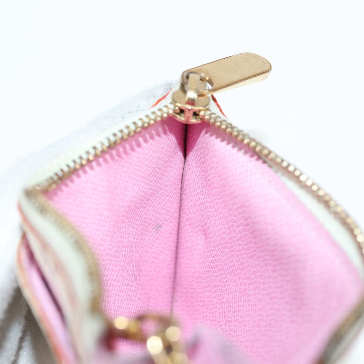 LOUIS VUITTON Monogram Multicolor Pochette Cles NM White M93734 LV Auth 132775V