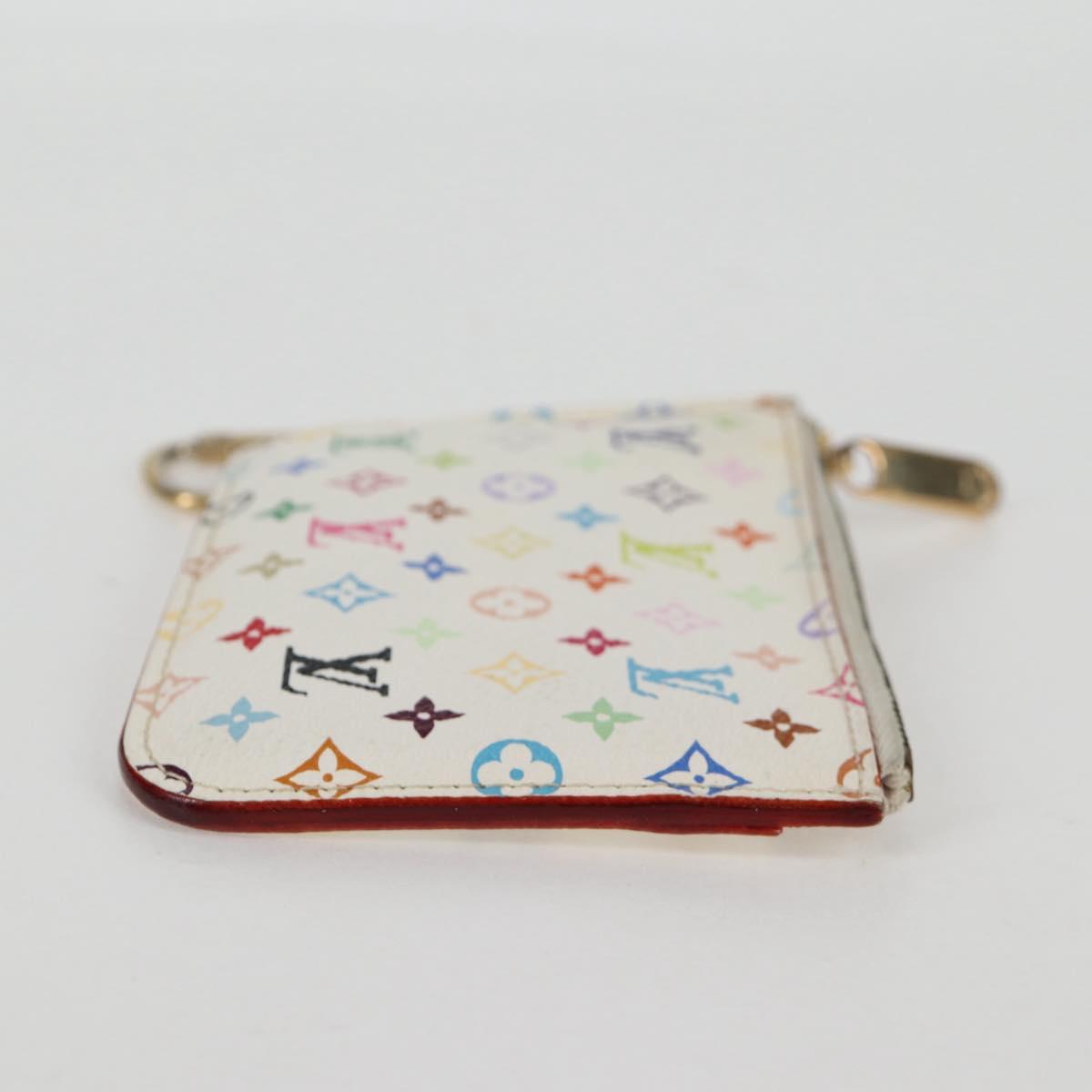 LOUIS VUITTON Monogram Multicolor Pochette Cles NM White M93734 LV Auth 132775V