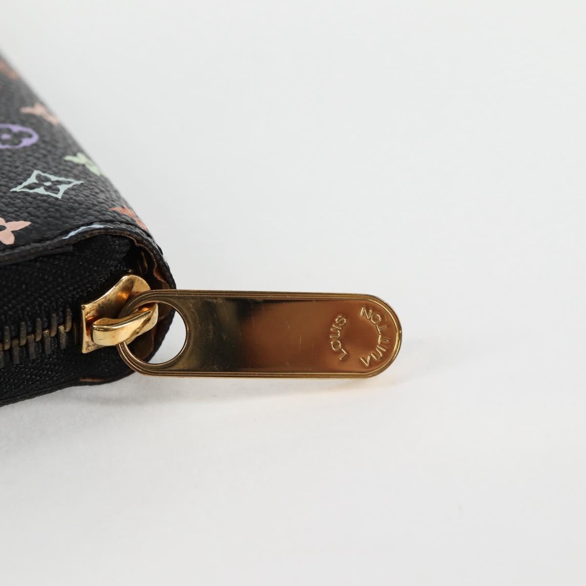 LOUIS VUITTON Monogram Multicolor Zippy Wallet Long Black M60243 LV Auth 132782V
