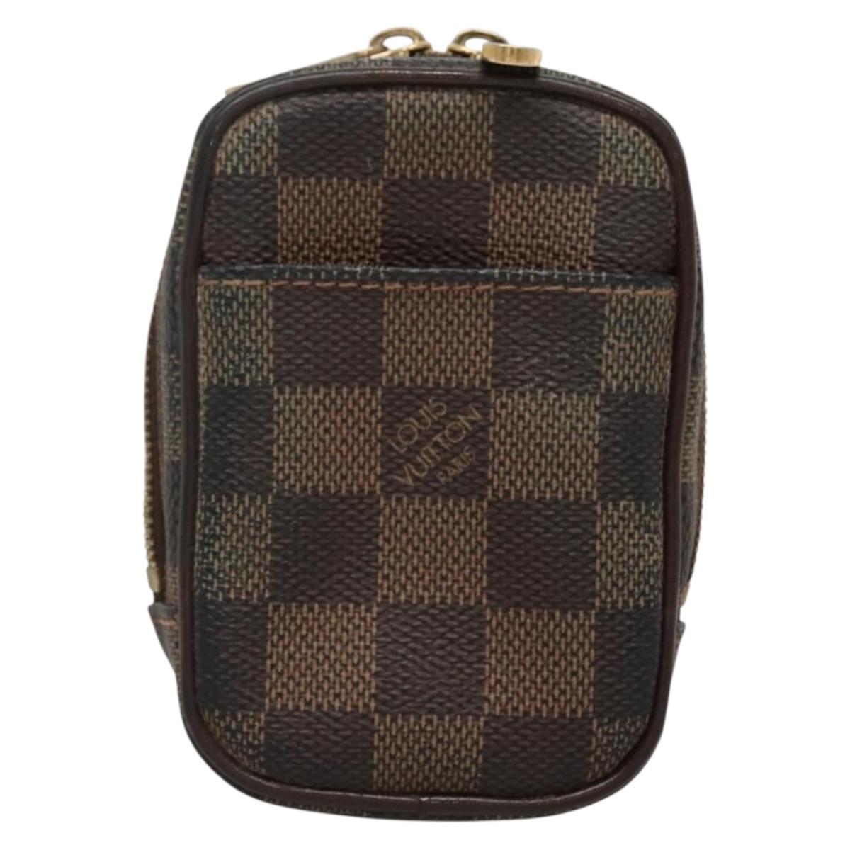 LOUIS VUITTON Damier Ebene Etui Okapi PM Pouch N61738 LV Auth 132788