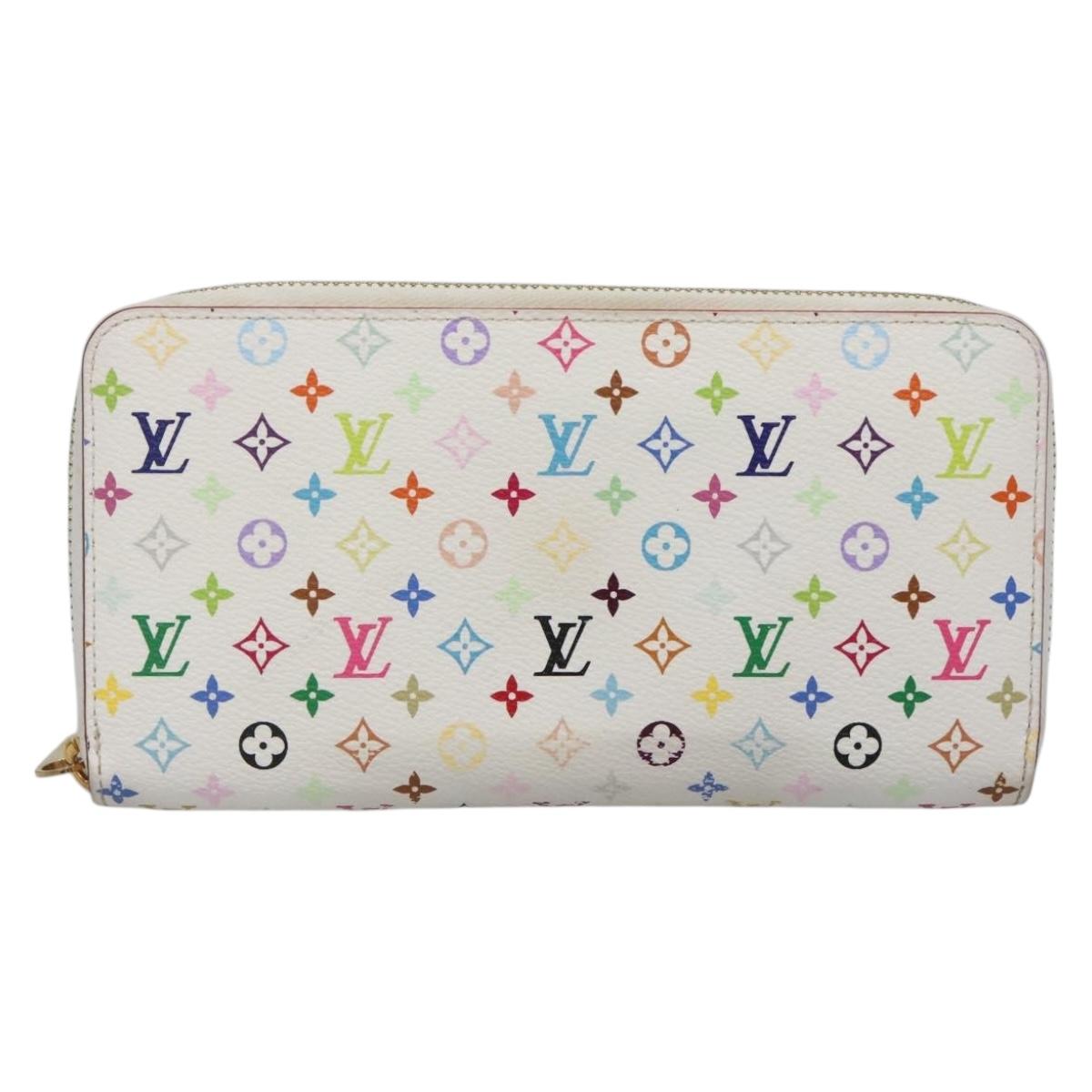 LOUIS VUITTON Monogram Multicolor Zippy Wallet White M60241 LV Auth 132797