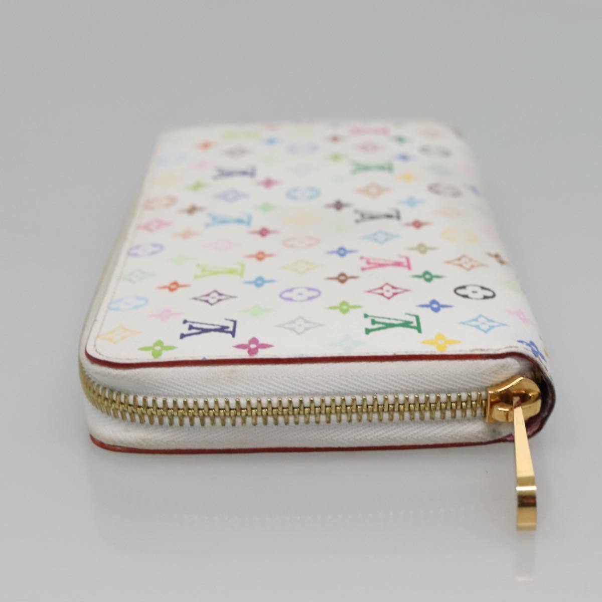 LOUIS VUITTON Monogram Multicolor Zippy Wallet White M60241 LV Auth 132797