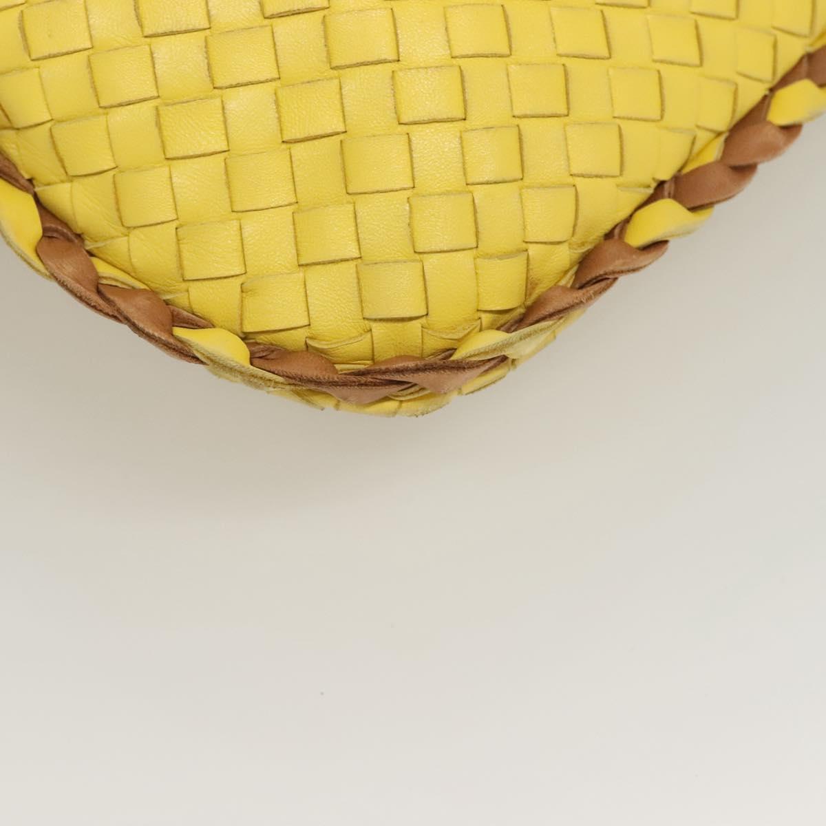 BOTTEGA VENETA INTRECCIATO Hobo Bag Leather Yellow Gold 115653 Auth 132816