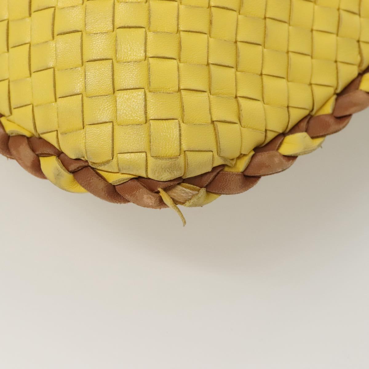BOTTEGA VENETA INTRECCIATO Hobo Bag Leather Yellow Gold 115653 Auth 132816