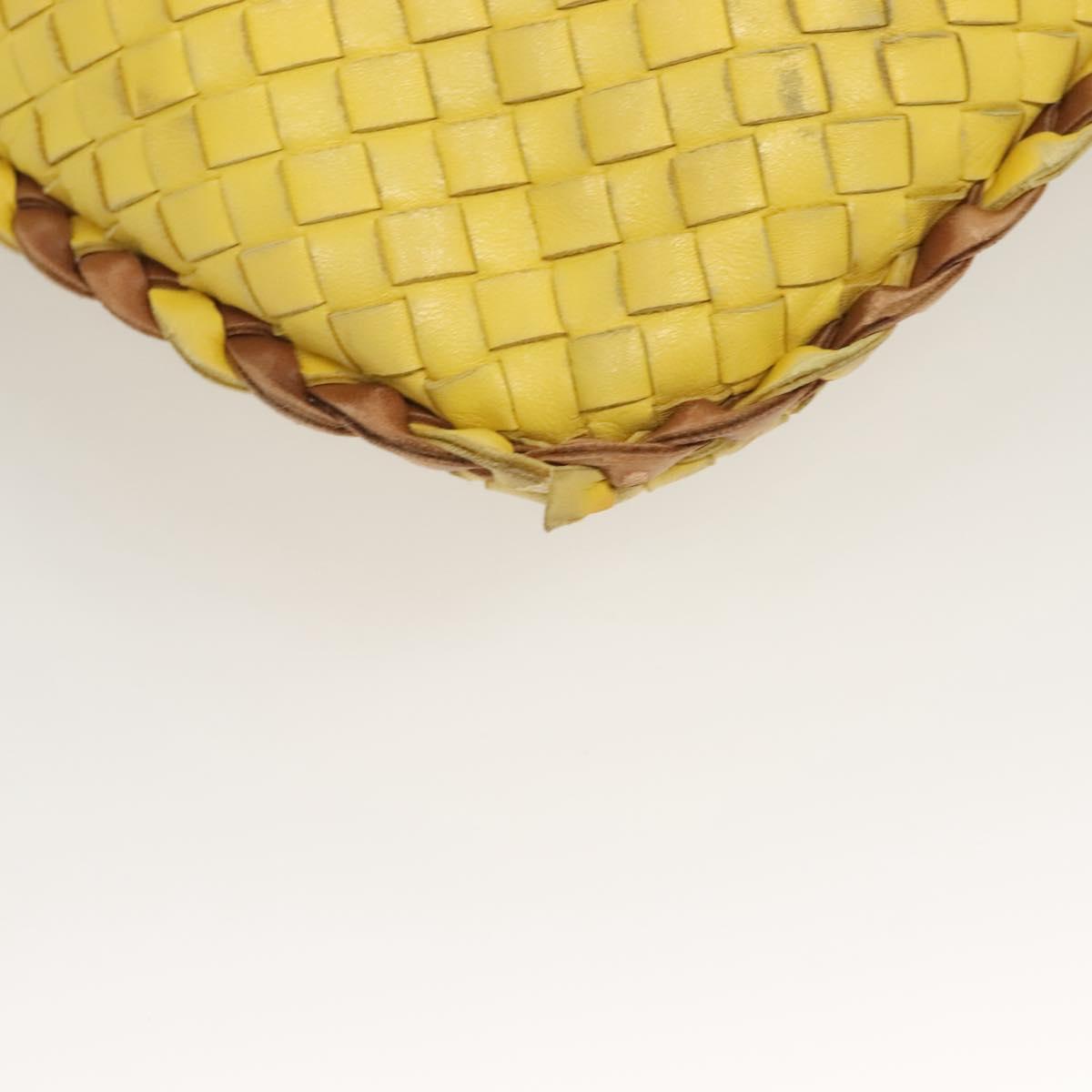BOTTEGA VENETA INTRECCIATO Hobo Bag Leather Yellow Gold 115653 Auth 132816