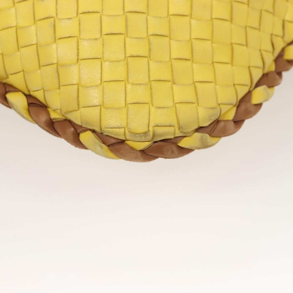 BOTTEGA VENETA INTRECCIATO Hobo Bag Leather Yellow Gold 115653 Auth 132816