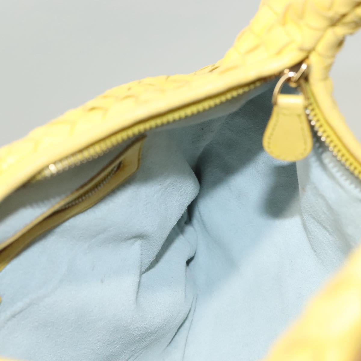 BOTTEGA VENETA INTRECCIATO Hobo Bag Leather Yellow Gold 115653 Auth 132816