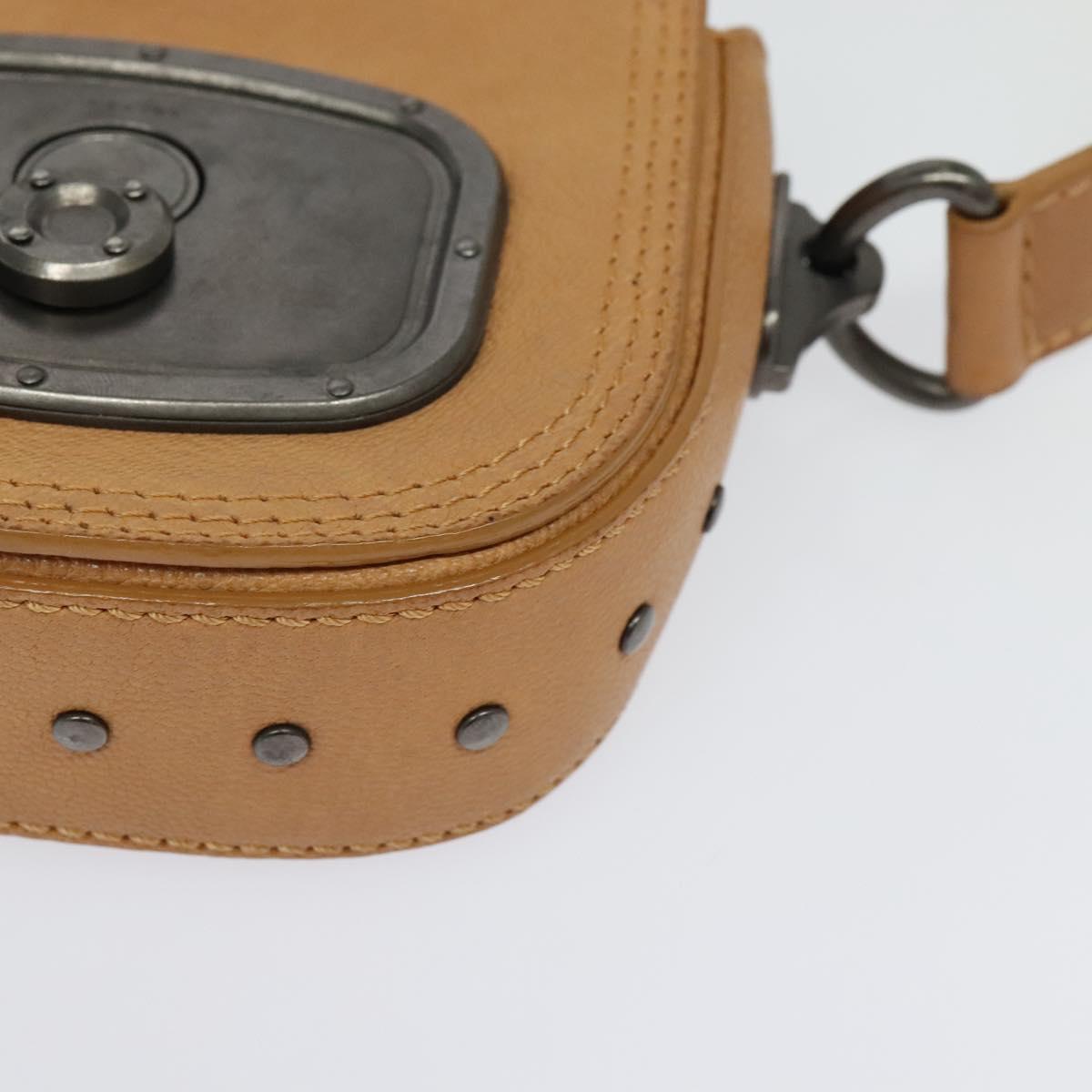 CELINE Shoulder Bag Leather Brown Auth 132824