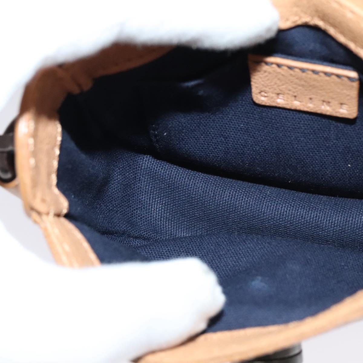 CELINE Shoulder Bag Leather Brown Auth 132824