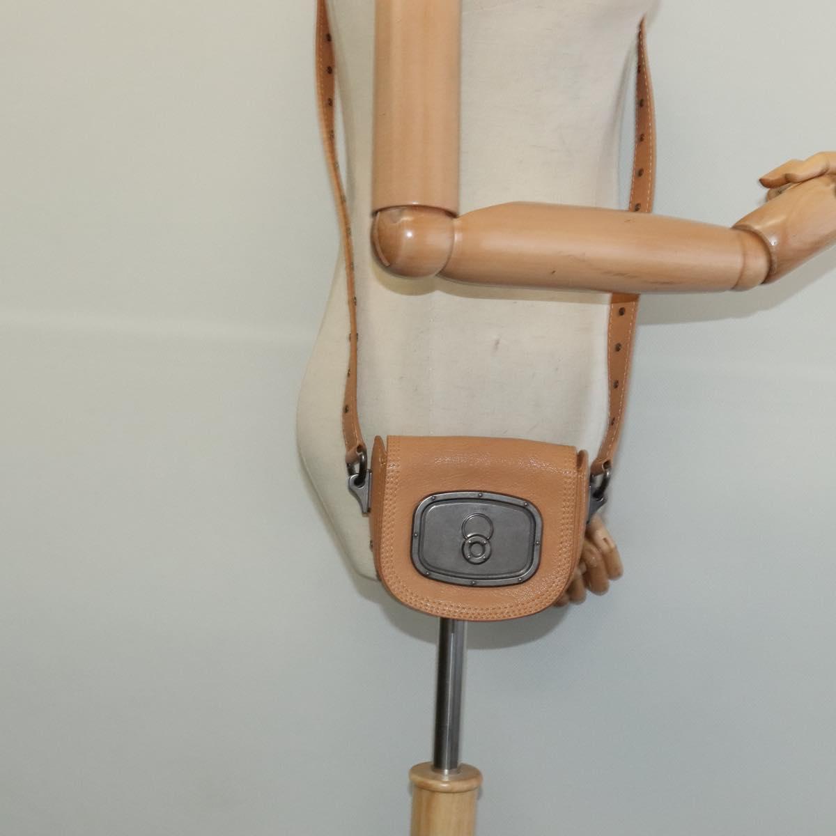 CELINE Shoulder Bag Leather Brown Auth 132824