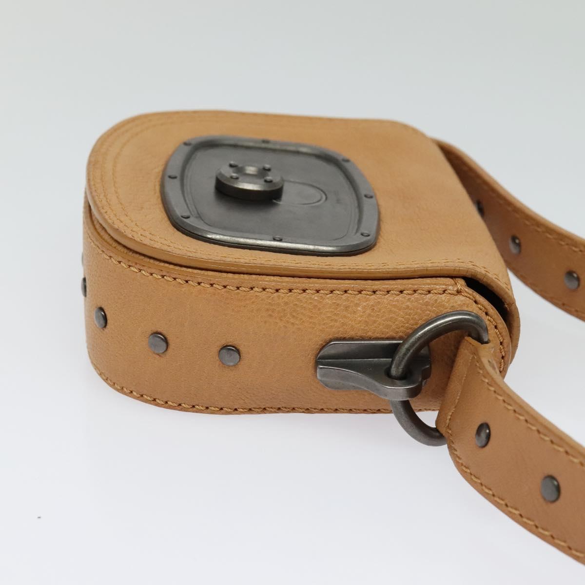 CELINE Shoulder Bag Leather Brown Auth 132824