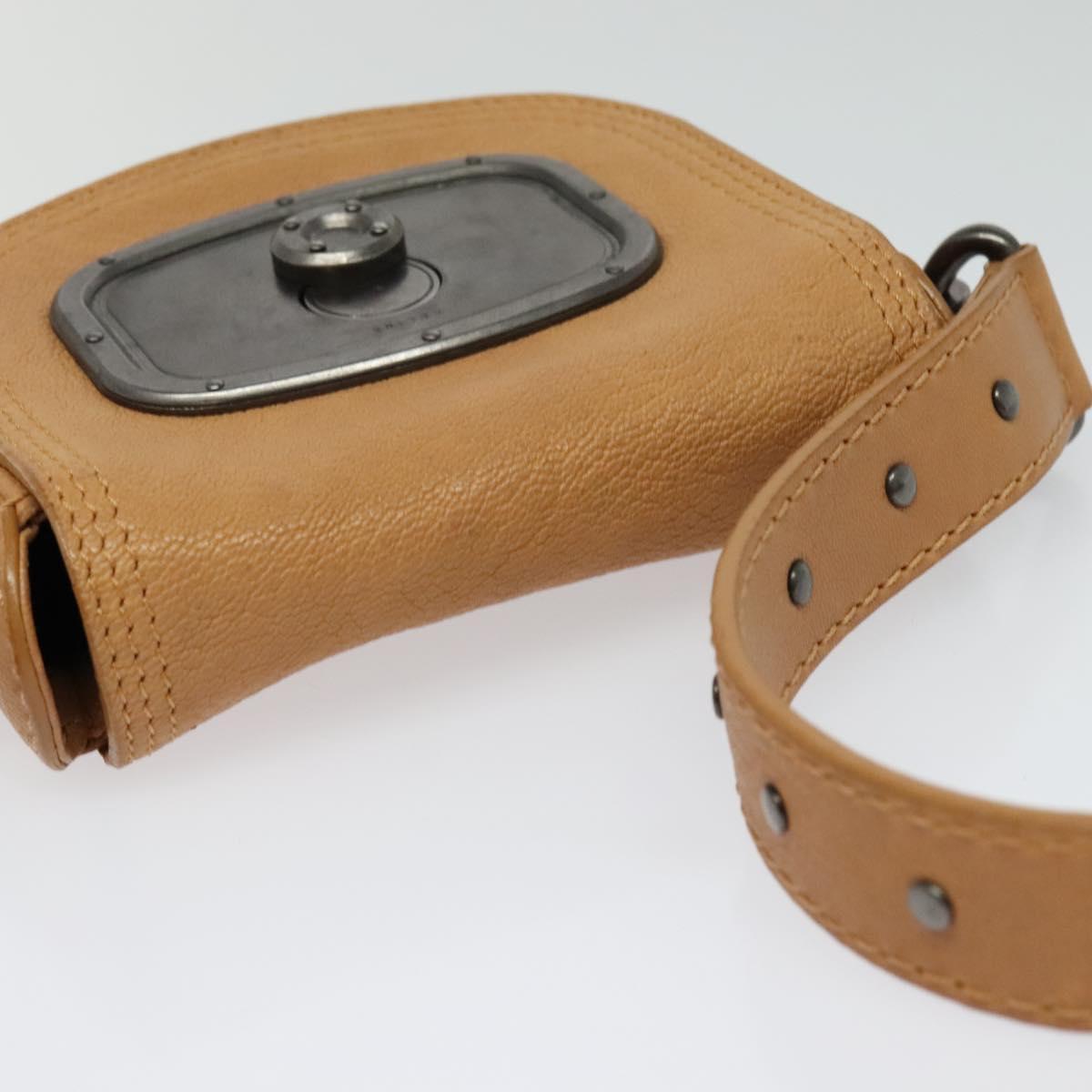 CELINE Shoulder Bag Leather Brown Auth 132824