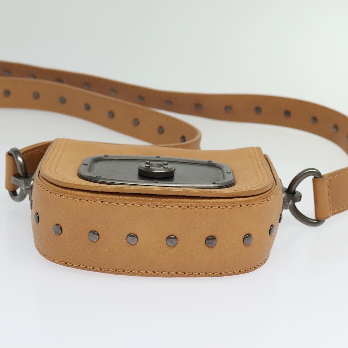 CELINE Shoulder Bag Leather Brown Auth 132824