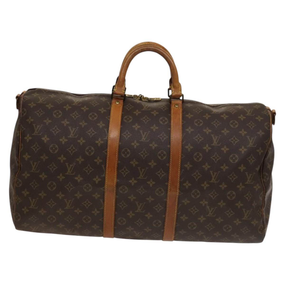 LOUIS VUITTON Monogram Keepall Bandouliere 55 Boston Bag M41414 LV Auth 132834