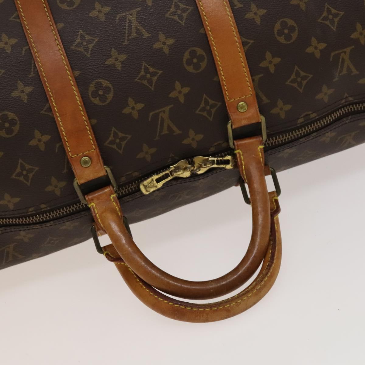 LOUIS VUITTON Monogram Keepall Bandouliere 55 Boston Bag M41414 LV Auth 132834