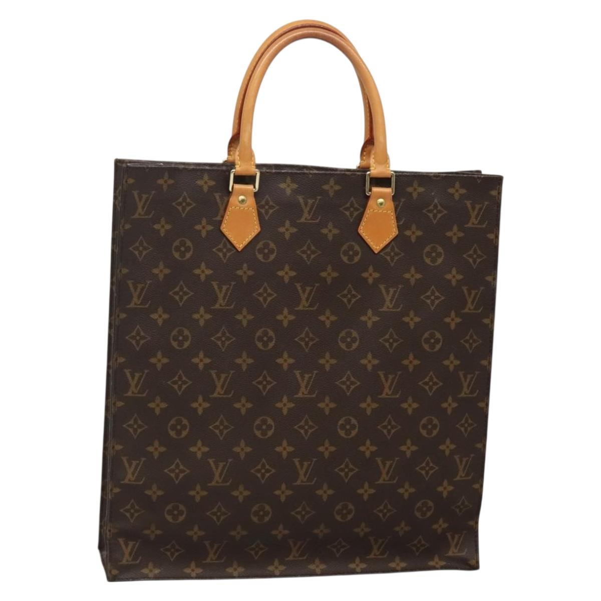 LOUIS VUITTON Monogram Sac Plat Hand Bag M51140 LV Auth 132837