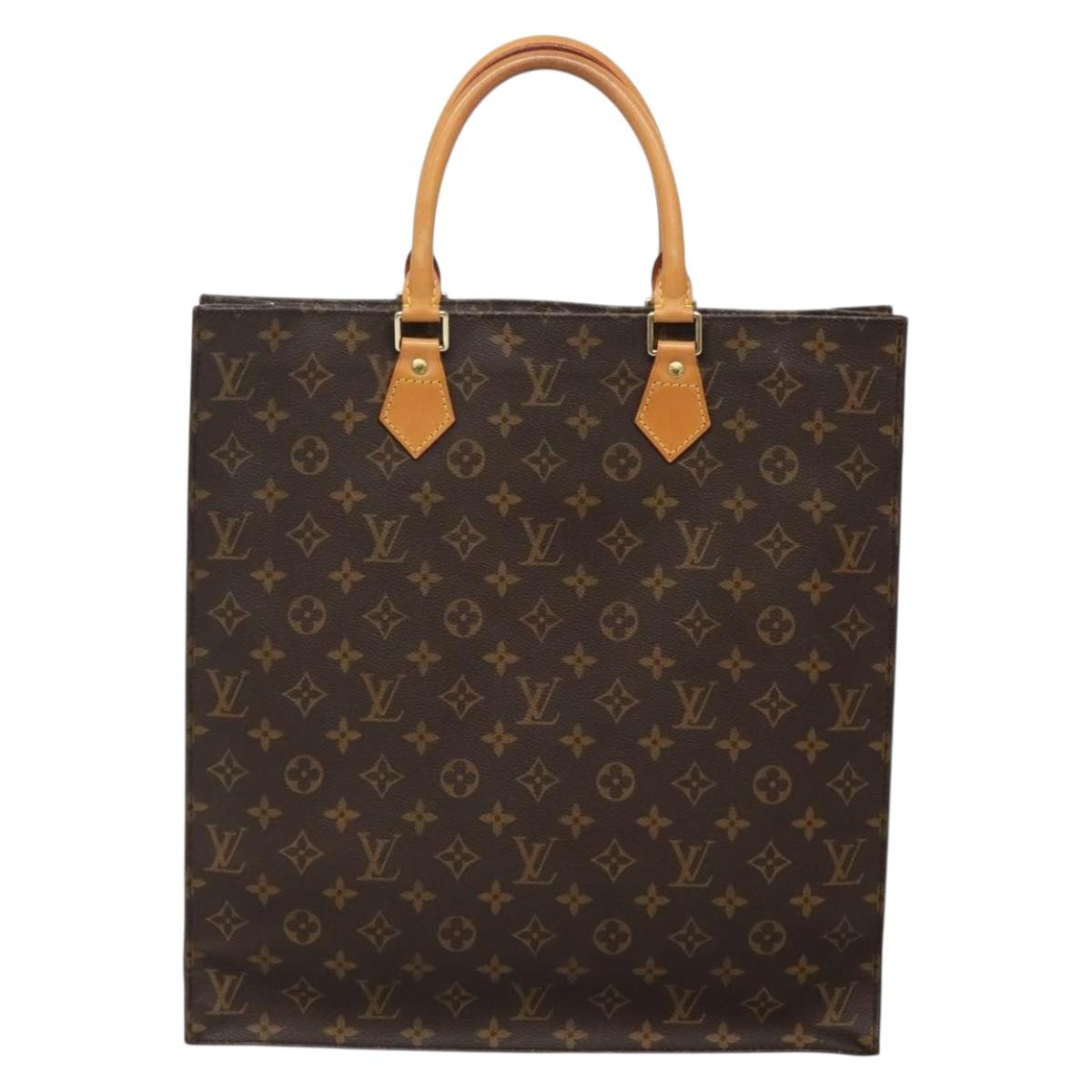 LOUIS VUITTON Monogram Sac Plat Hand Bag M51140 LV Auth 132837