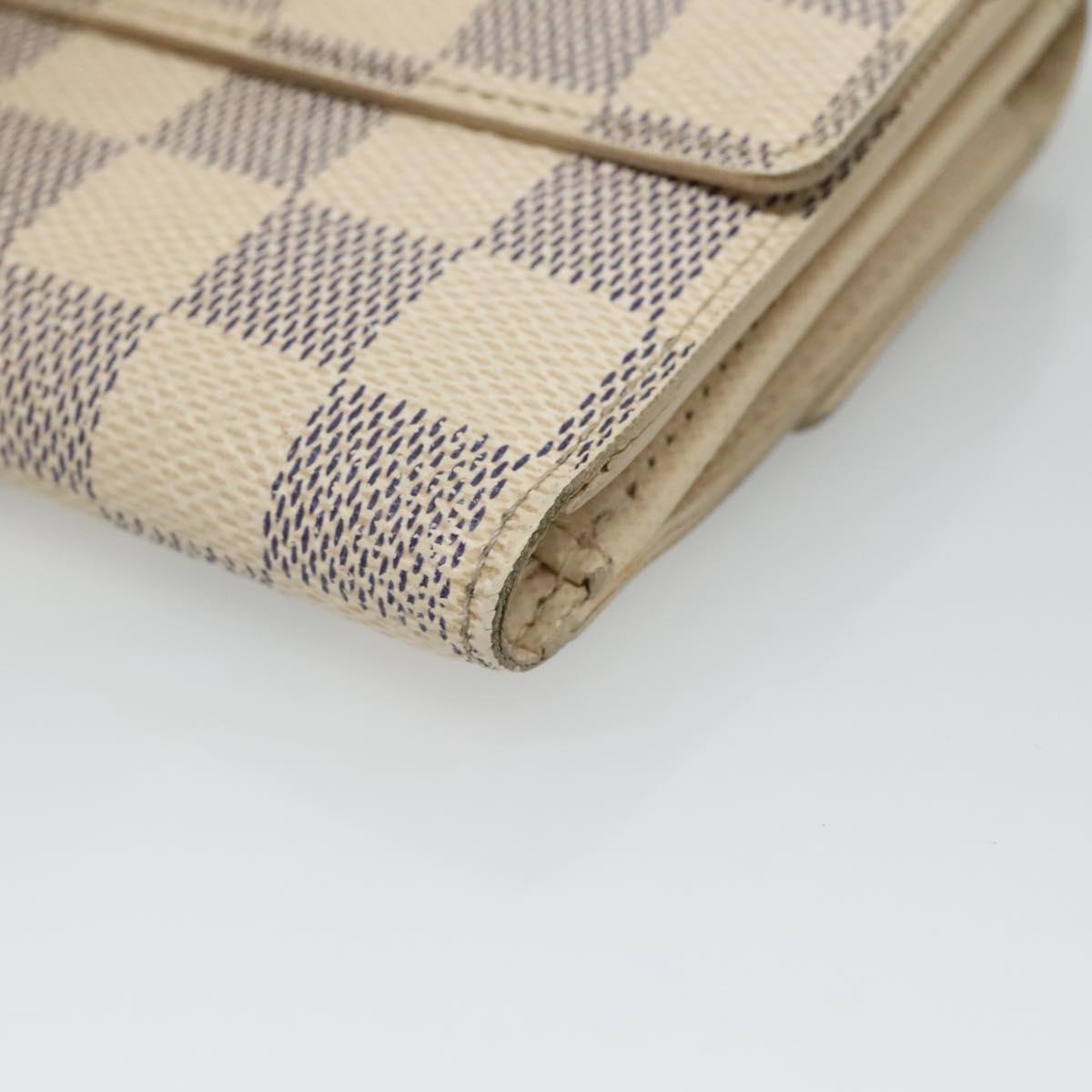 LOUIS VUITTON Damier Azur Portefeuille Elise Trifold Wallet N61733 Auth 132860
