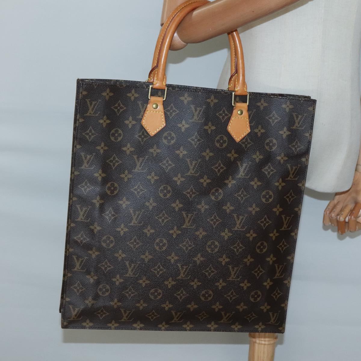 LOUIS VUITTON Monogram Sac Plat Hand Bag M51140 LV Auth 132867
