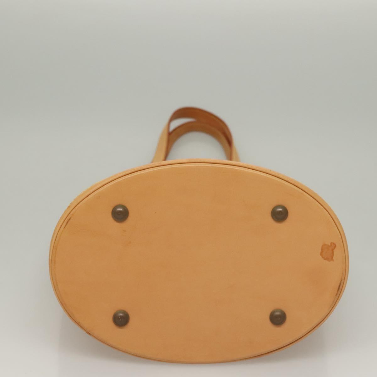 LOUIS VUITTON Nomad leather Bucket PM Shoulder Bag Beige M85001 LV Auth 132875A