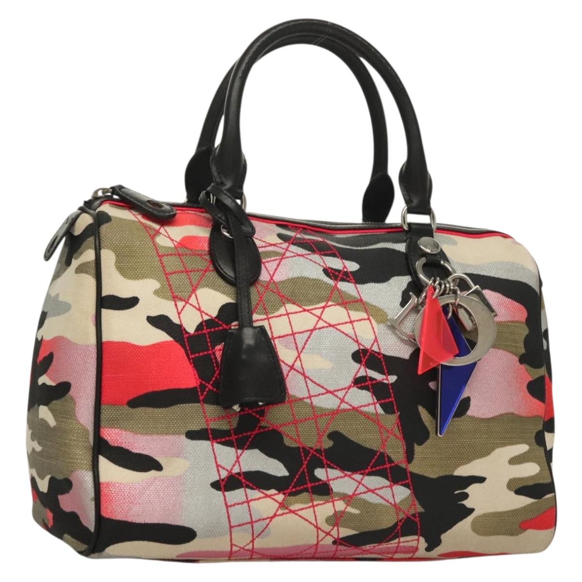 Christian Dior Canage Hand Bag Canvas Camouflage Auth 132901V