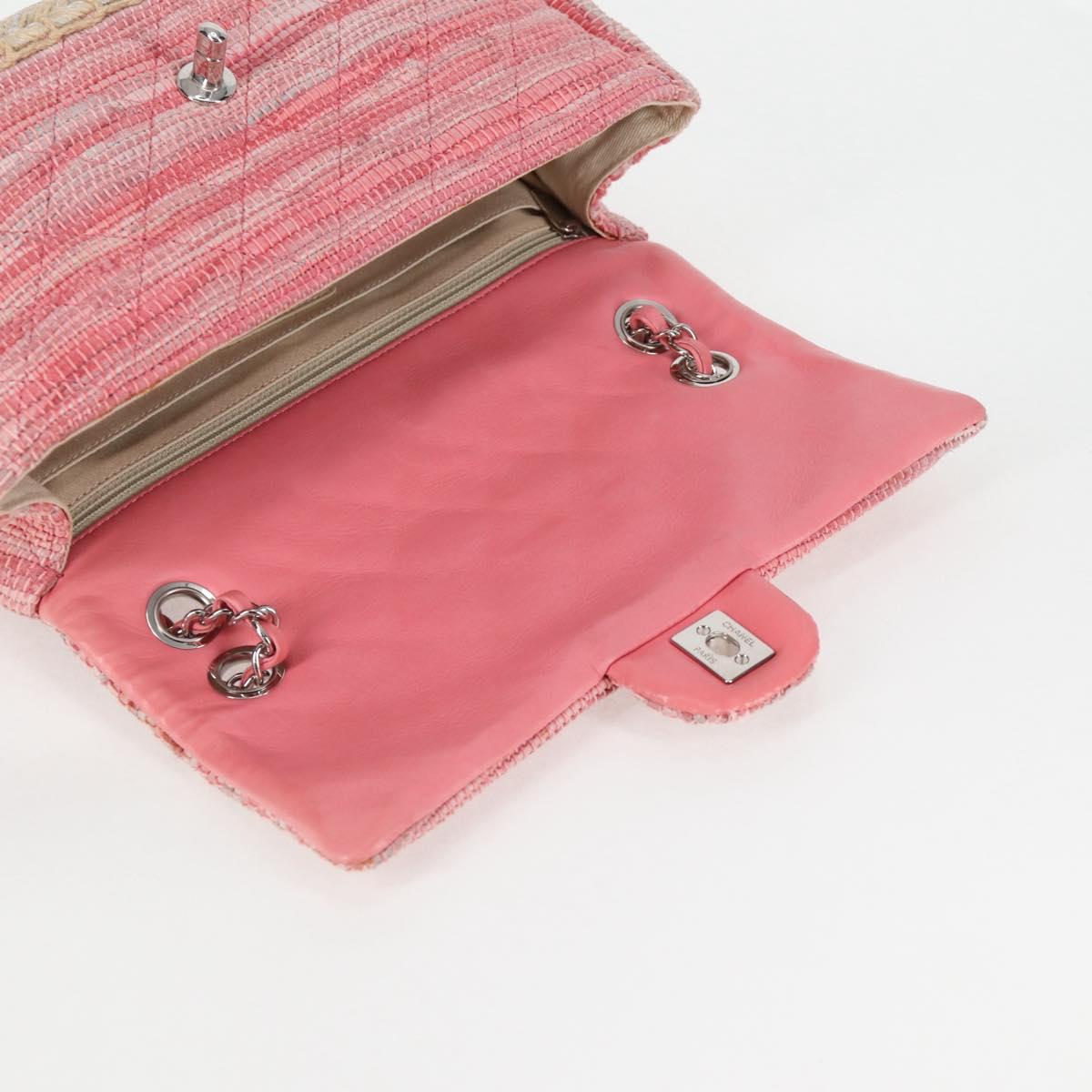 CHANEL Chain Matelasse 25 Shoulder Bag Leather Pink CC Auth 132925SAV