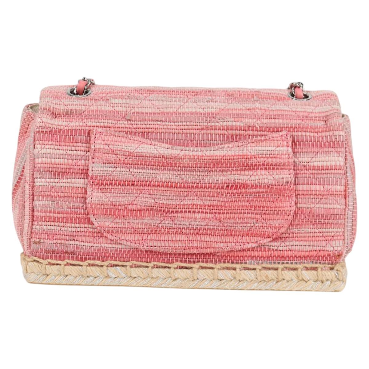 CHANEL Chain Matelasse 25 Shoulder Bag Leather Pink CC Auth 132925SAV