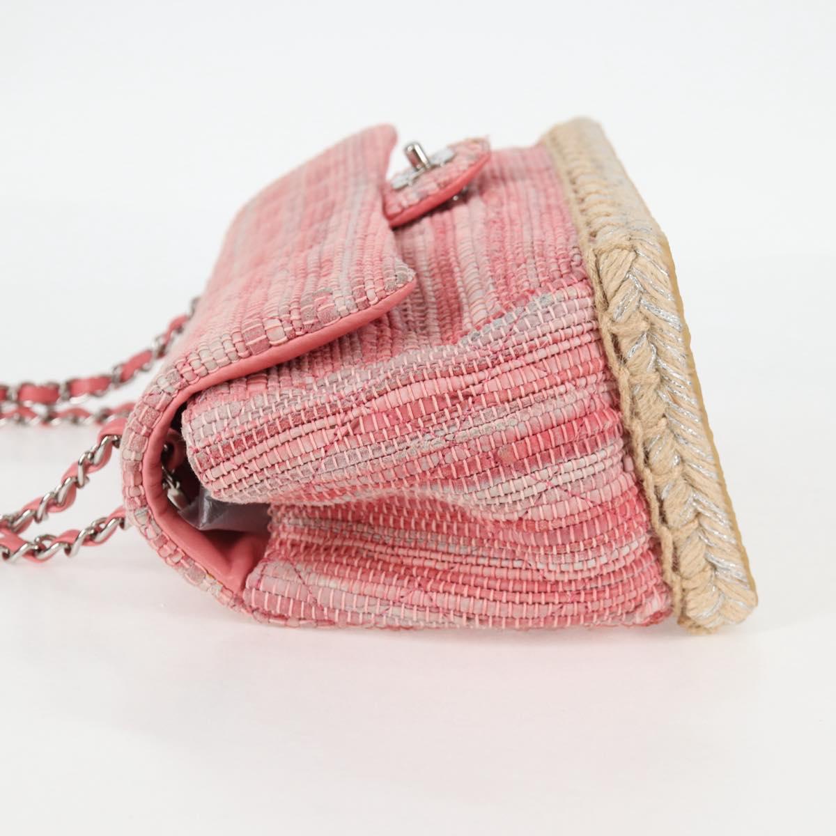 CHANEL Chain Matelasse 25 Shoulder Bag Leather Pink CC Auth 132925SAV