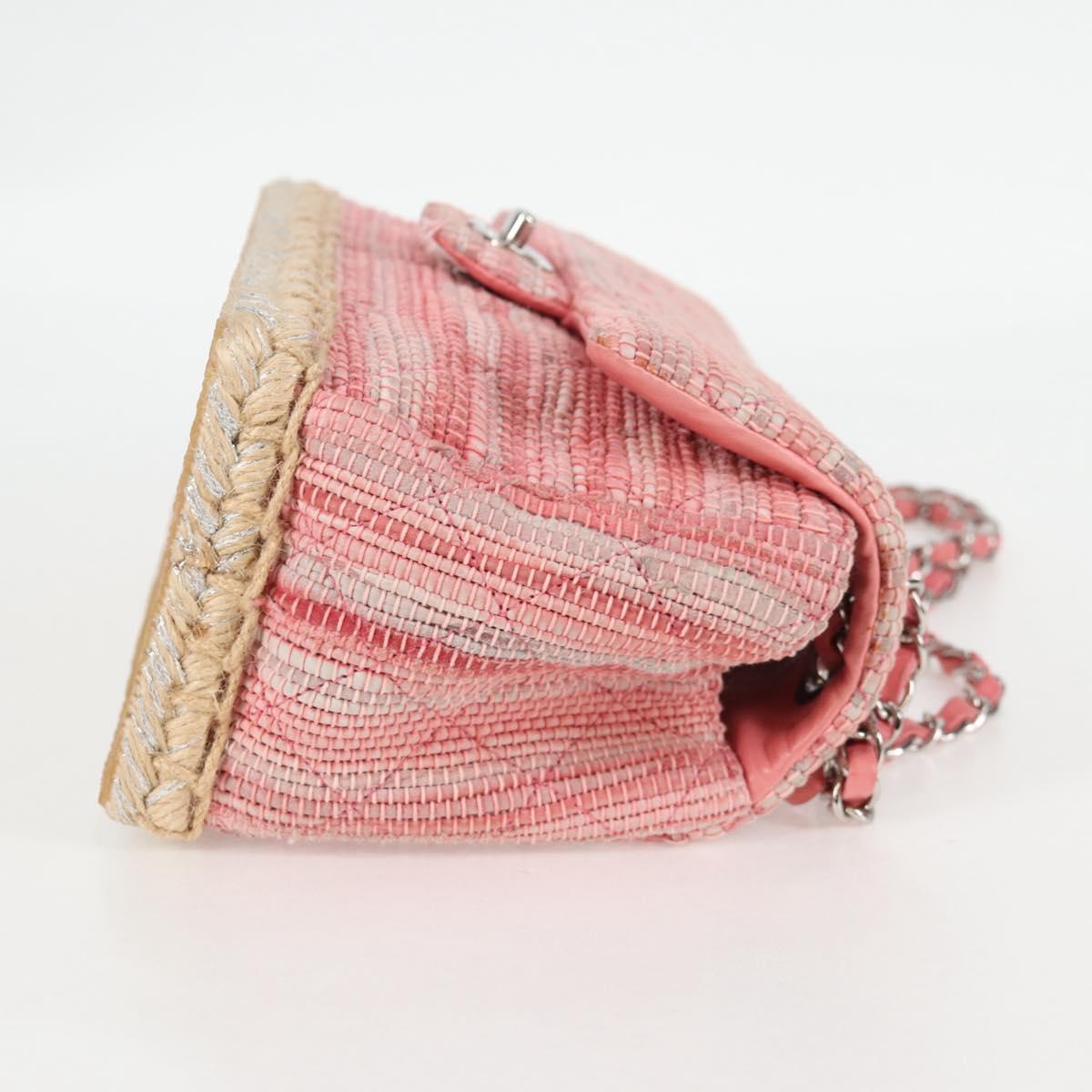 CHANEL Chain Matelasse 25 Shoulder Bag Leather Pink CC Auth 132925SAV