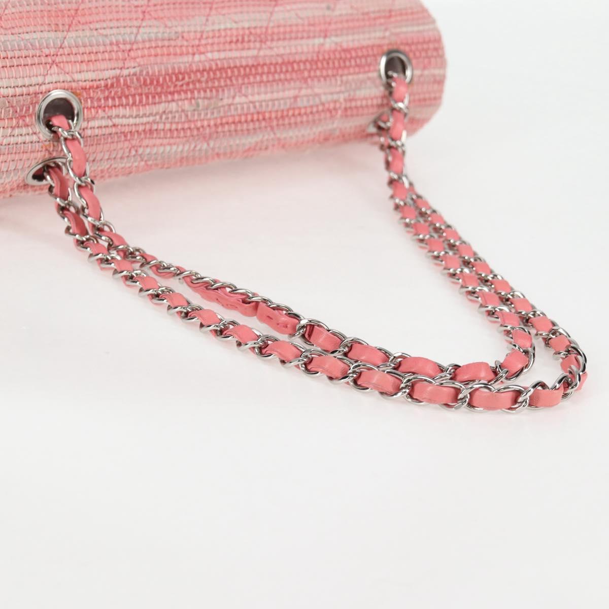 CHANEL Chain Matelasse 25 Shoulder Bag Leather Pink CC Auth 132925SAV