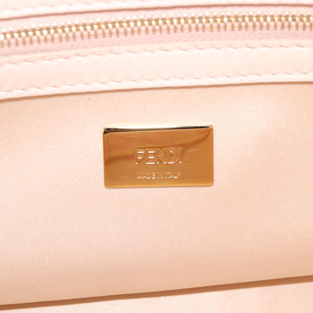 FENDI Holiday Edition Mamma Baguette Bag Velor 2way Pink Gold Auth 132928M