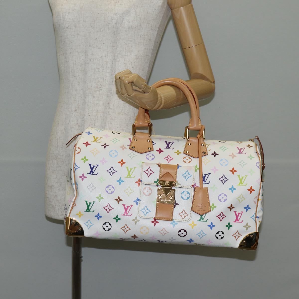 LOUIS VUITTON Monogram Multicolor Speedy 30 Bag White Bron M92643 Auth 132956SAV