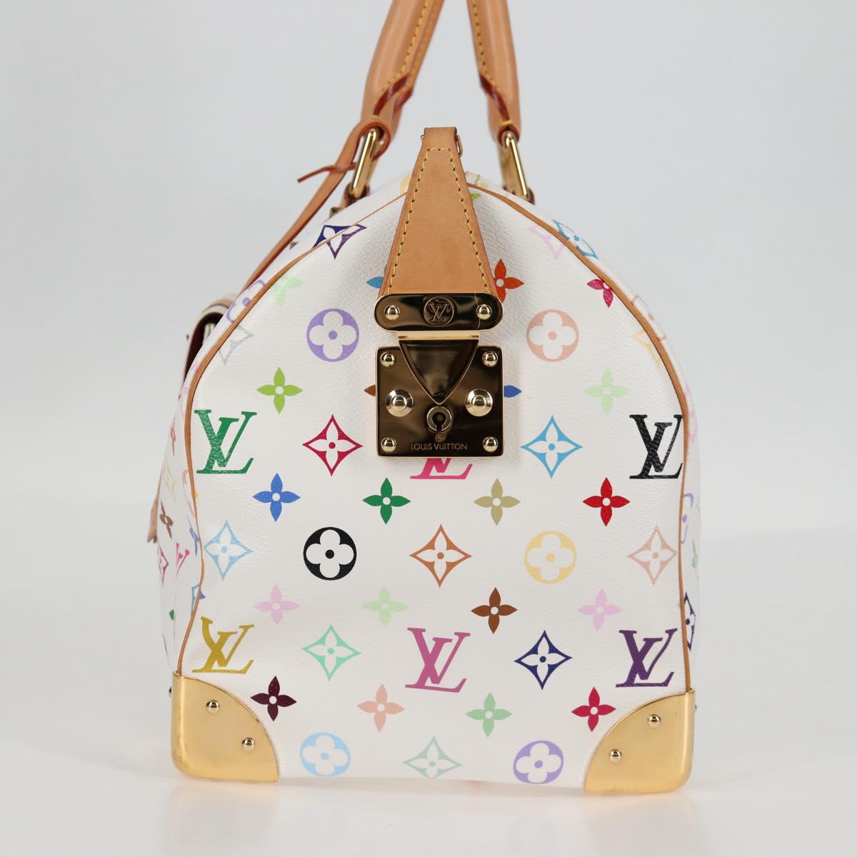 LOUIS VUITTON Monogram Multicolor Speedy 30 Bag White Bron M92643 Auth 132956SAV