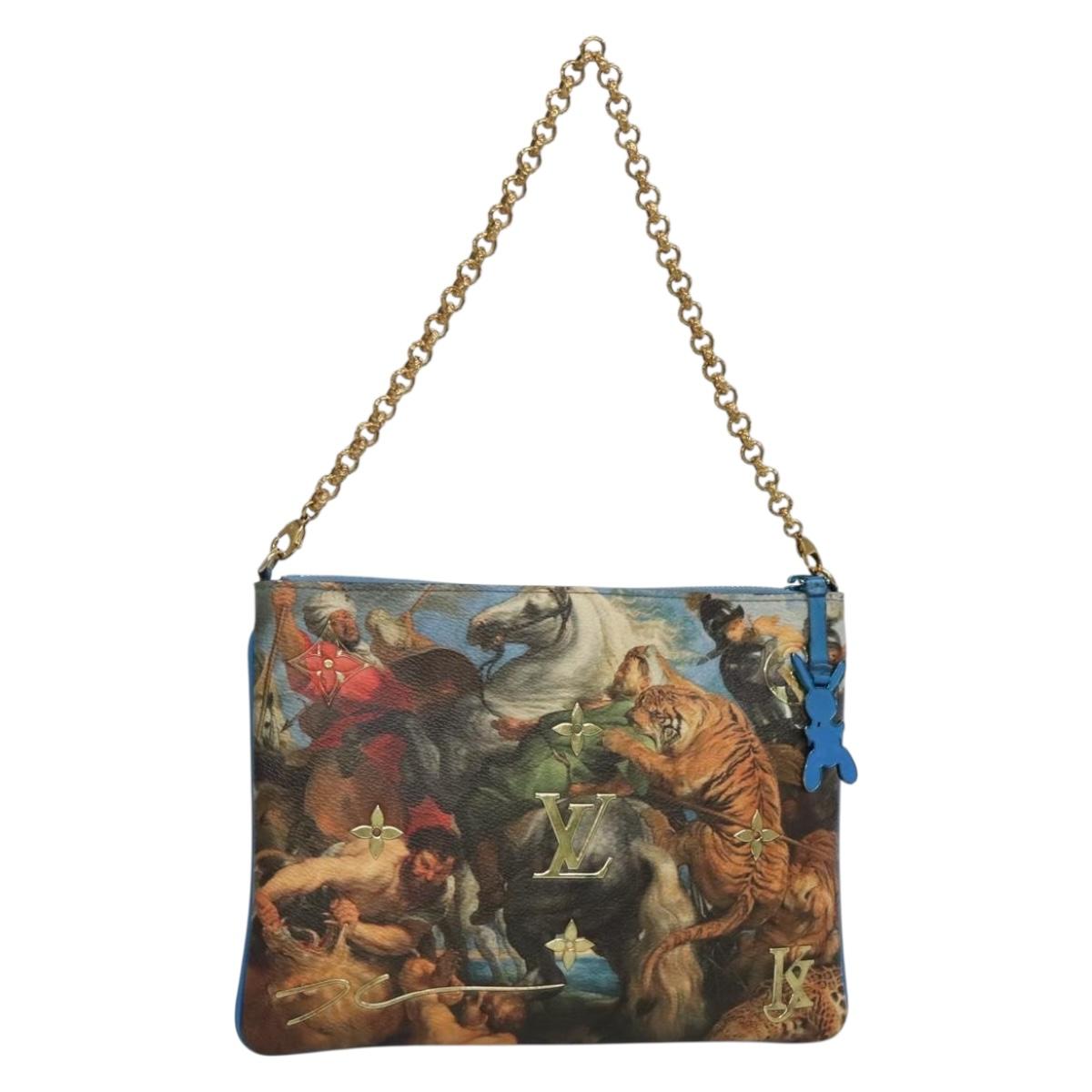 LOUIS VUITTON Celty Pochette Plat Pouch Koons Rubens M64617 LV Auth 132960A