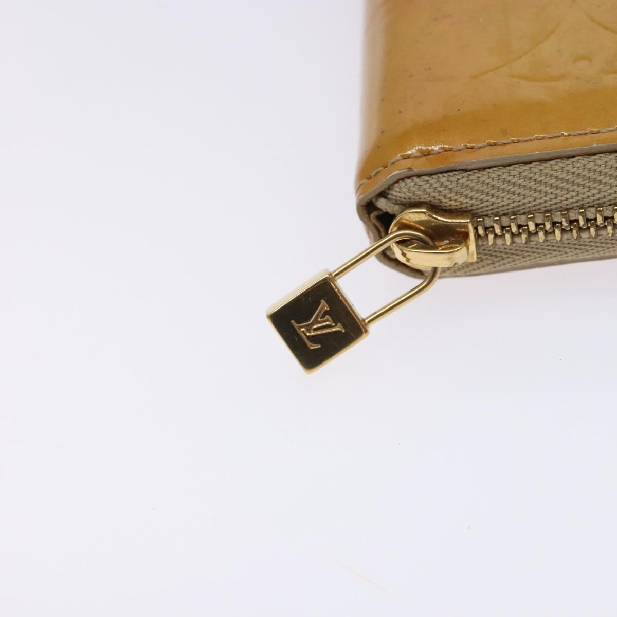 LOUIS VUITTON Monogram Vernis Bloom Wallet Beige M91015 LV Auth 132968