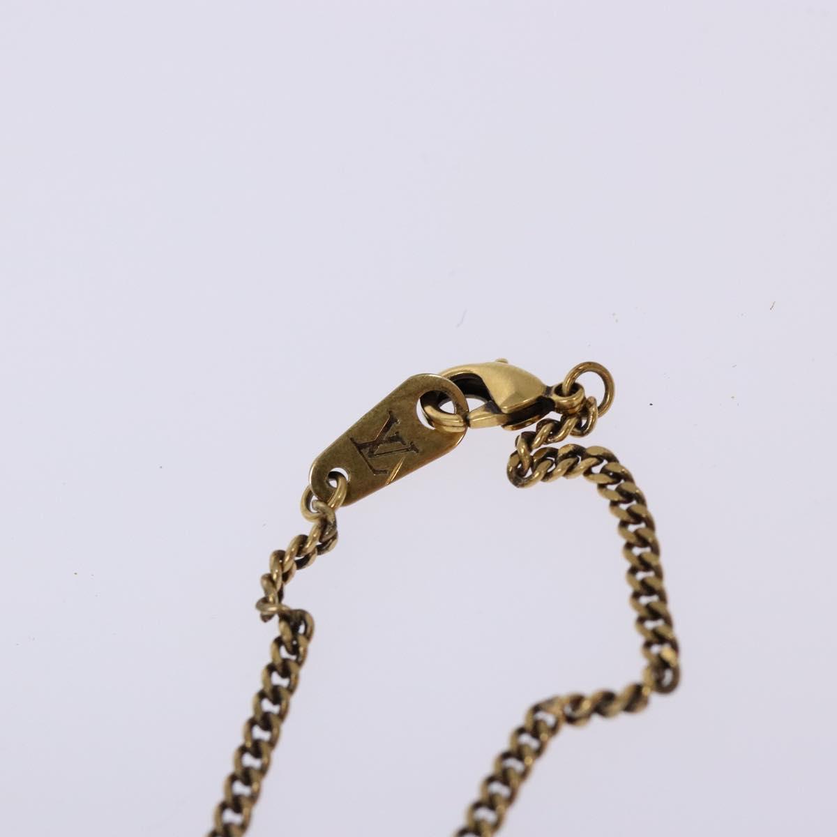 LOUIS VUITTON LVprinted Initials Coral Necklace Metal Gold M68903 Auth 132987M